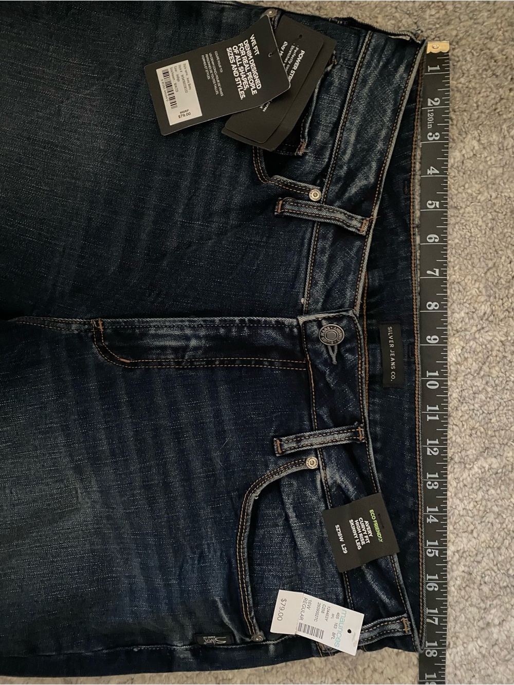 Silver Jeans Avery Curvy Fit High Rise Skinny Size 16W NWT - Picture 3 of 10
